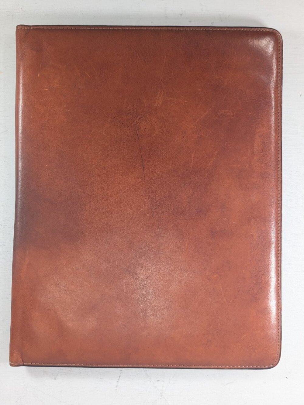 BOSCA chestnut brown leather document folder, notepad holder Pad Cover Portfolio